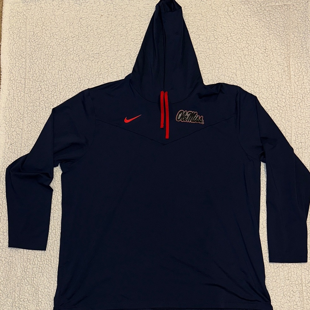 Ole Miss Nike Navy Blue Lightweight Pullover Hoodie Tee